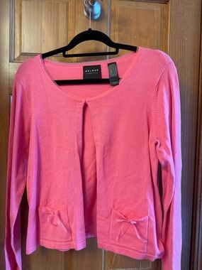Axcess Hot Pink Open-Front Cardigan with Pocket Bows